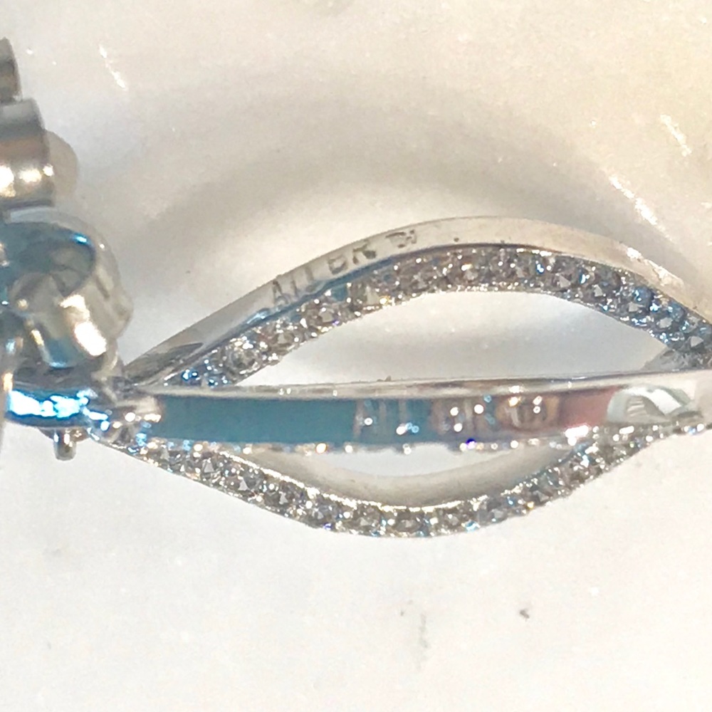 Teardrop Post CZ’s Set in Silver Earrings - Picture 9 of 12